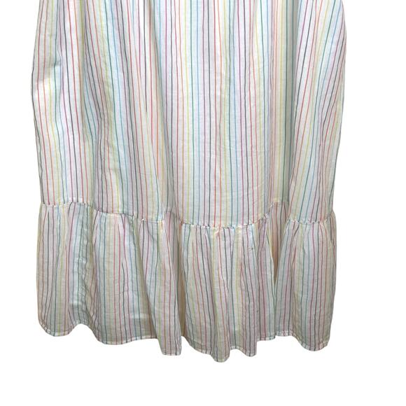 Gap Plus Size XXL Rainbow Striped Gauze Tie Strap Midi Sun Dress - Picture 6 of 10